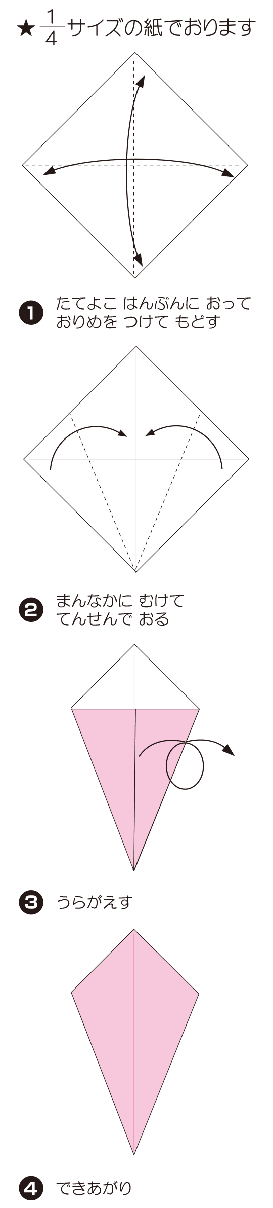 ぱたーん 10の折り方 手順1