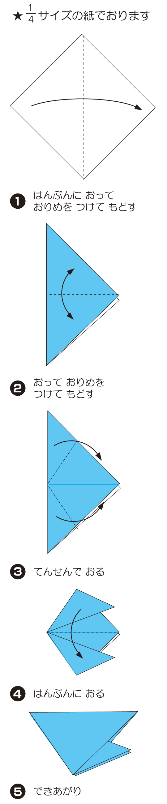 How to fold りゅう, step 1