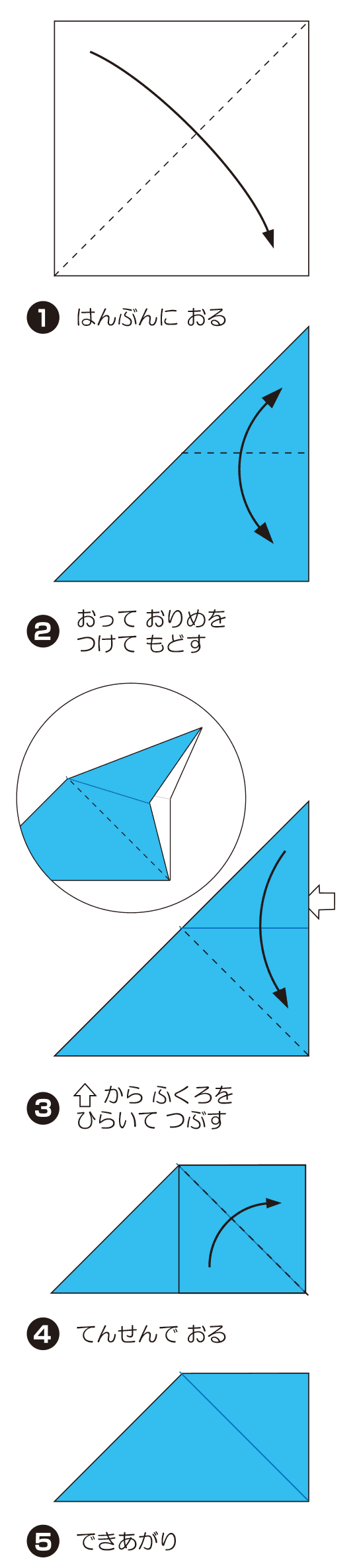 ぱたーん 1の折り方 手順1