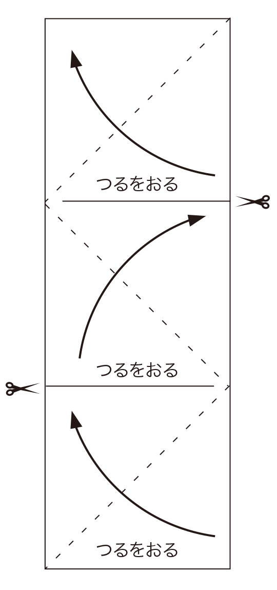 How to fold 《伝承》連鶴2, step 1