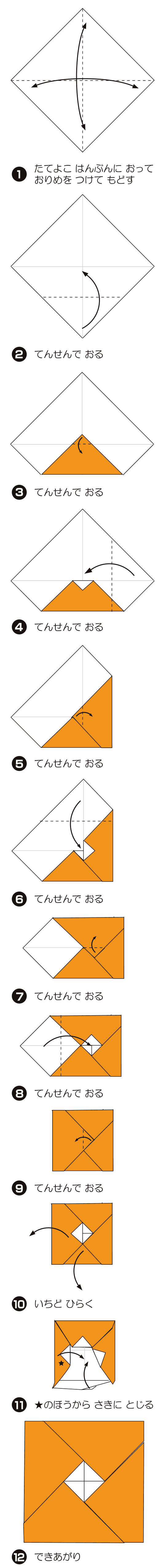《伝承》ぽち袋1の折り方 手順1