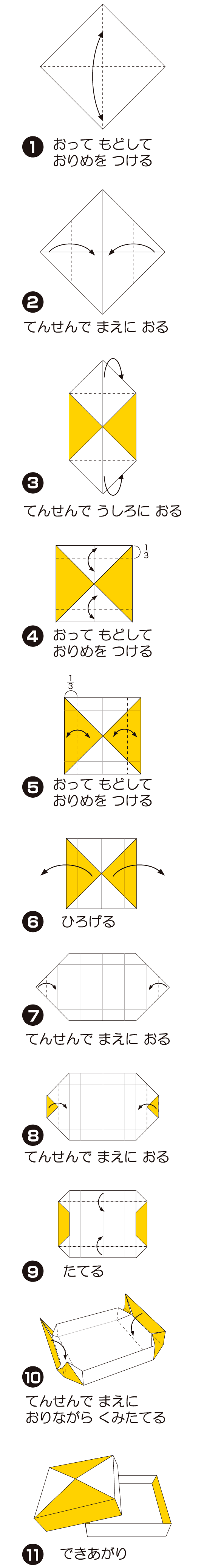 うすばこの折り方 手順1