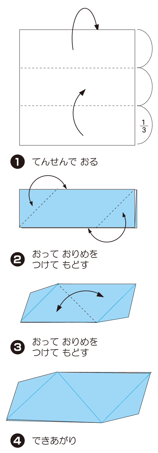 四面三角ゆにっとの折り方 手順1