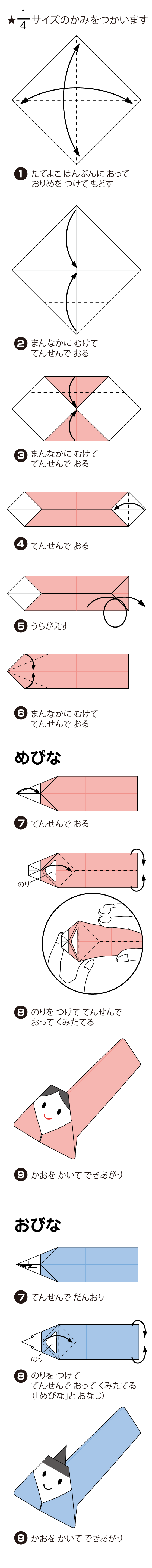 ひなのはしおきの折り方 手順1