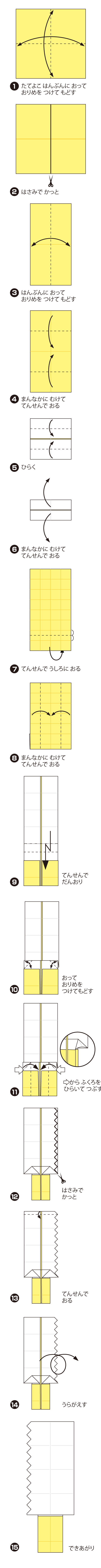 のこぎりの折り方 手順1