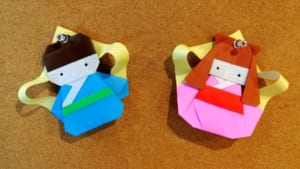 ちょっと彦星様の折り方間違えて折り目残ってしまいましたが、折ってみました！