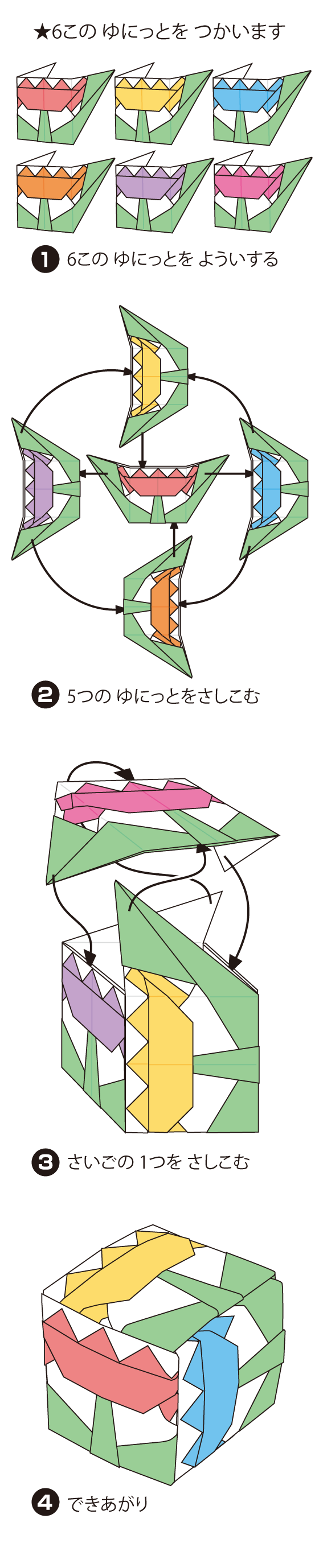 How to fold はなの立方体, step 2