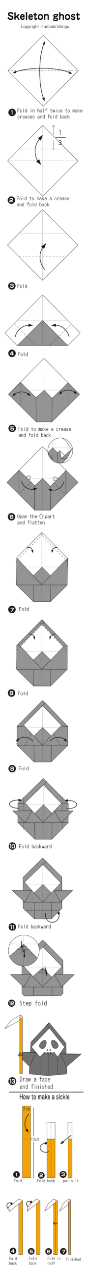 How to fold Skeleton Ghost, step 1