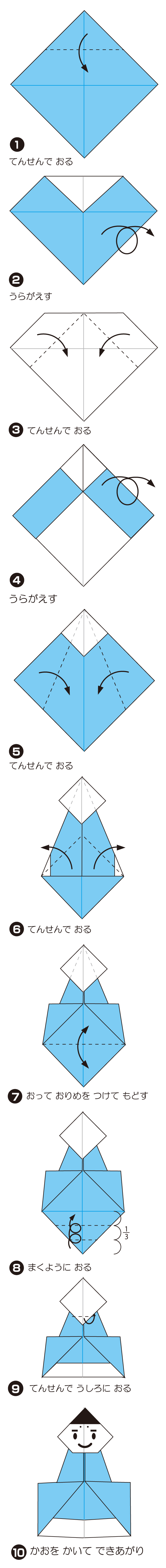 ひなにんぎょう7の折り方 おびな