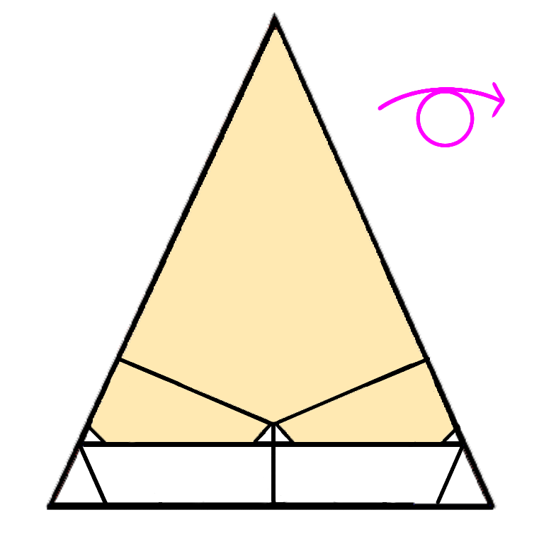 ソフトクリームの折り方 ⑩かさねていた白いところをもとにもどして、
紙をひっくり返します。