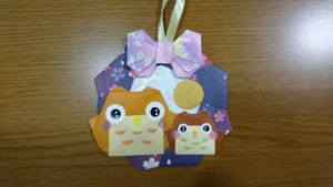 だ〜ちゃんさん、こんにちわ
このふくろうさんとっても可愛いです❤
You Tubeで見つけて一目惚れしてしまってふくろうの親子でリース作りました〜
とっても気に入っていま(๑^^๑)