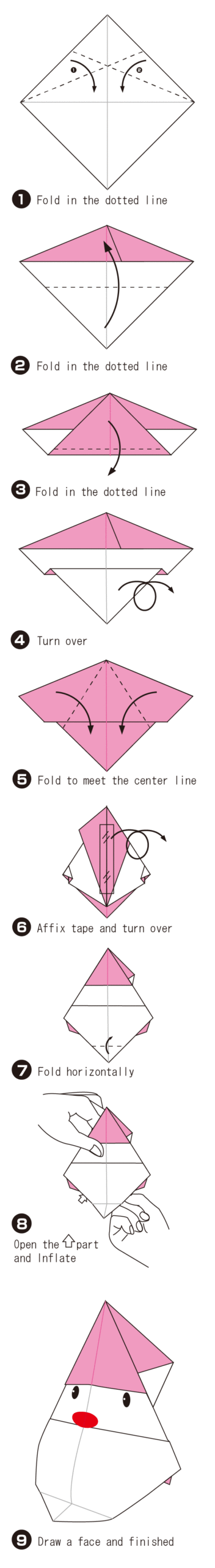 How to fold Santa stand, step 1