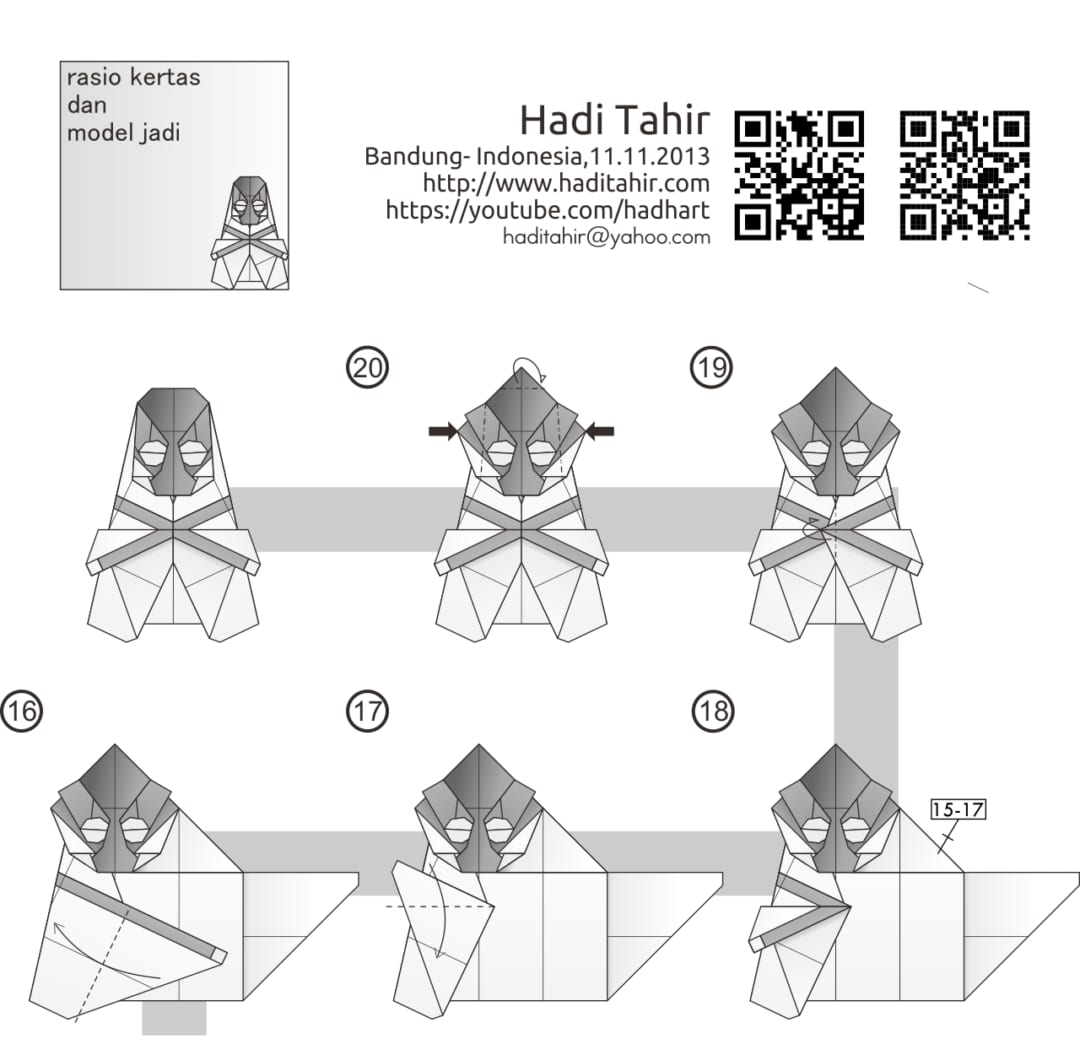How to fold ドクロマーク(髑髏と骨), step 4