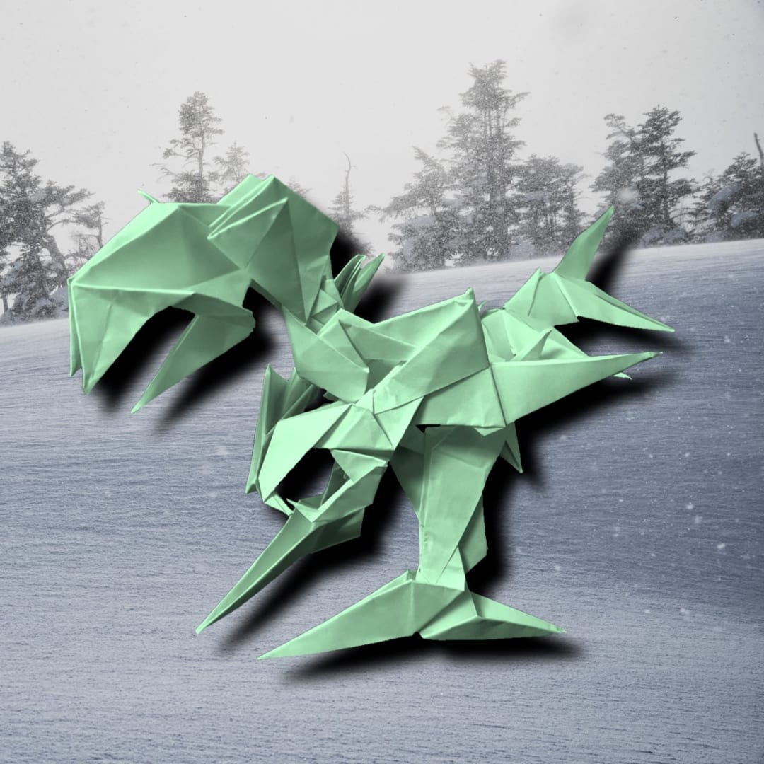作品No.357「滑雪龍ドランスキー」15枚 origami by りょうすけ@組み立て折神工房Assembly Origami Workshop