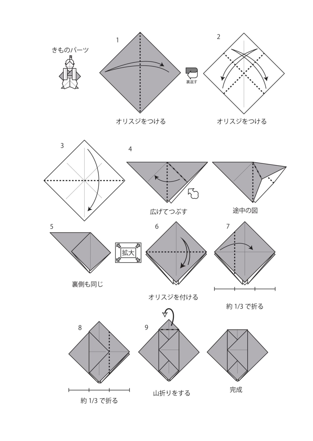 桃太郎の折り方 手順5