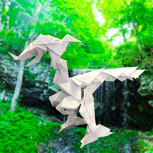 「エブラテル・サウルス」 16枚 origami by りょうすけ@組み立て折神工房Assembly Origami Workshop