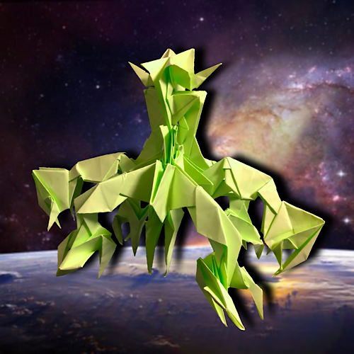 りょうすけ@組み立て折神工房Assembly Origami Workshopさんによる「小星体ヒギエア」 22枚の折り紙