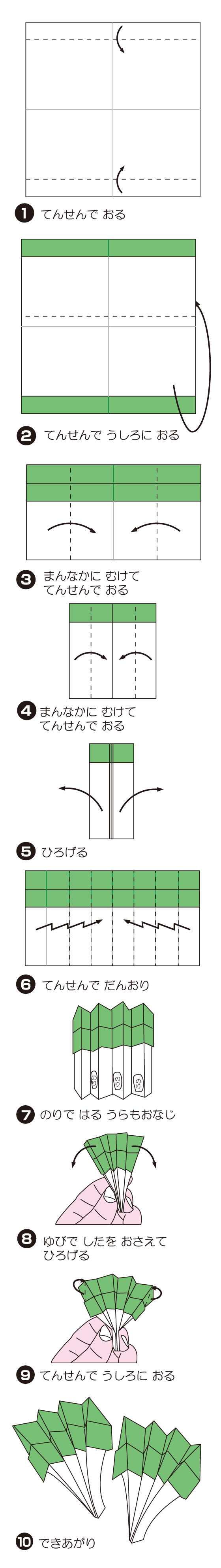 ぶろっこりーの折り方 手順1