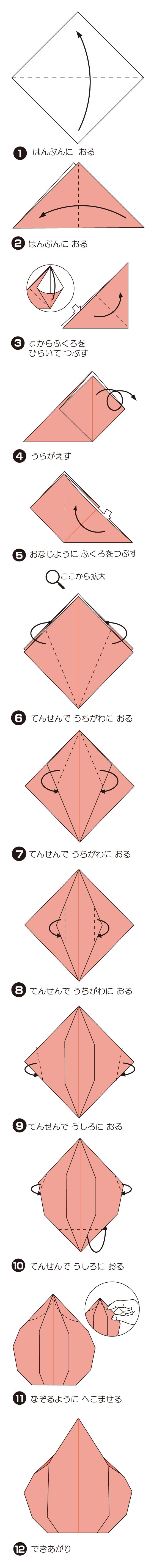 たまねぎの折り方 手順1