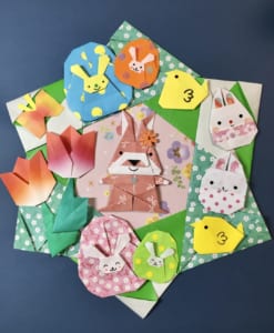 たまごうさぎをはじめ、過去作のバニーちゃん、うさまるなどもお仲間に入れて、にぎやかなイースターリースを作りました。どのモチーフも可愛くて大好き