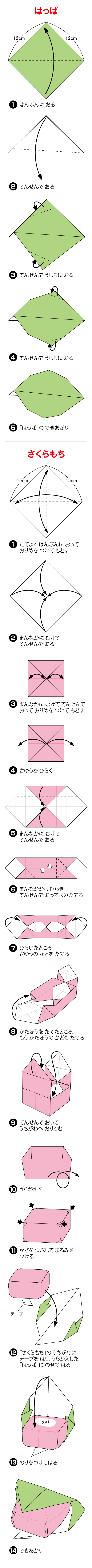 さくらもちの折り方 手順1