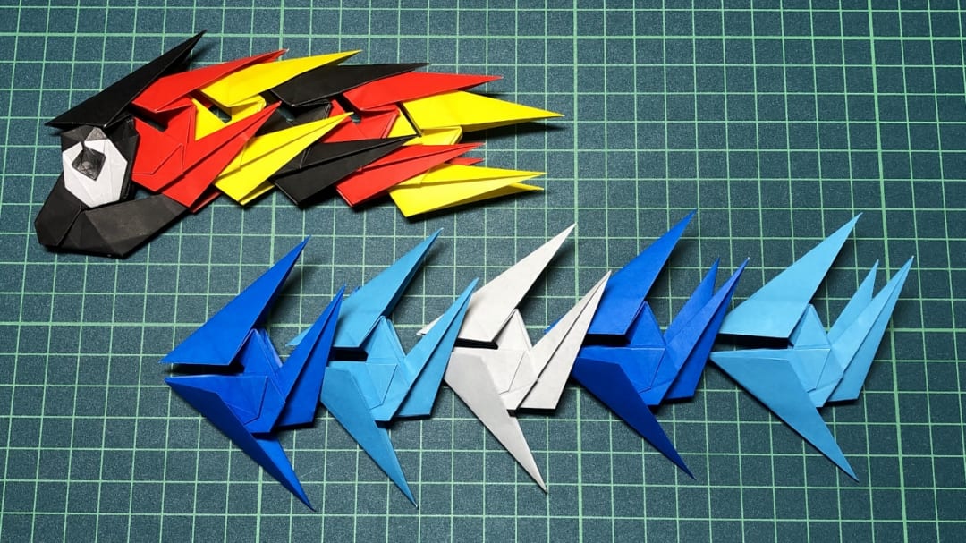 How to fold 無限連結式こいのぼり: 青水色白色のパターン、これは見た目がかなり爽やかな感じになれました