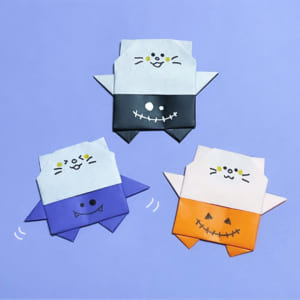 ハロウィンバージョンのパンツネコ折ってみました(*^_^*)