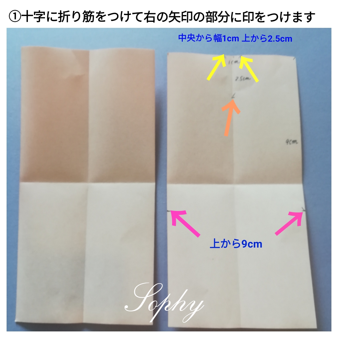 かぼちゃを持ったおばけの折り方 手順2