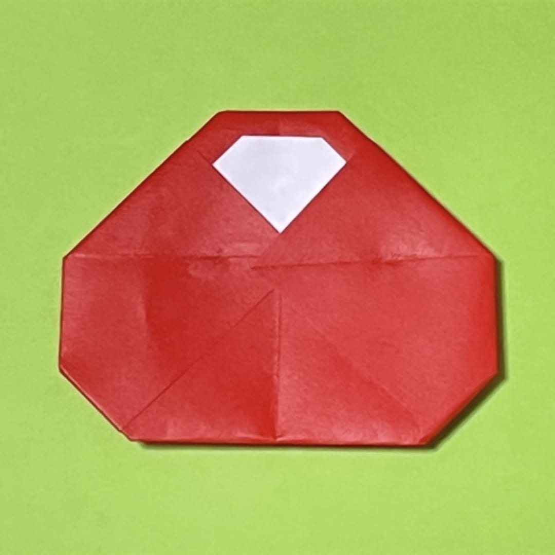 How to fold 貝殻雛: 裏返して完成です！
顔を描いたり、小物をつけて下さい。
最後までご覧いただき、ありがとうございます(*'▽'*)