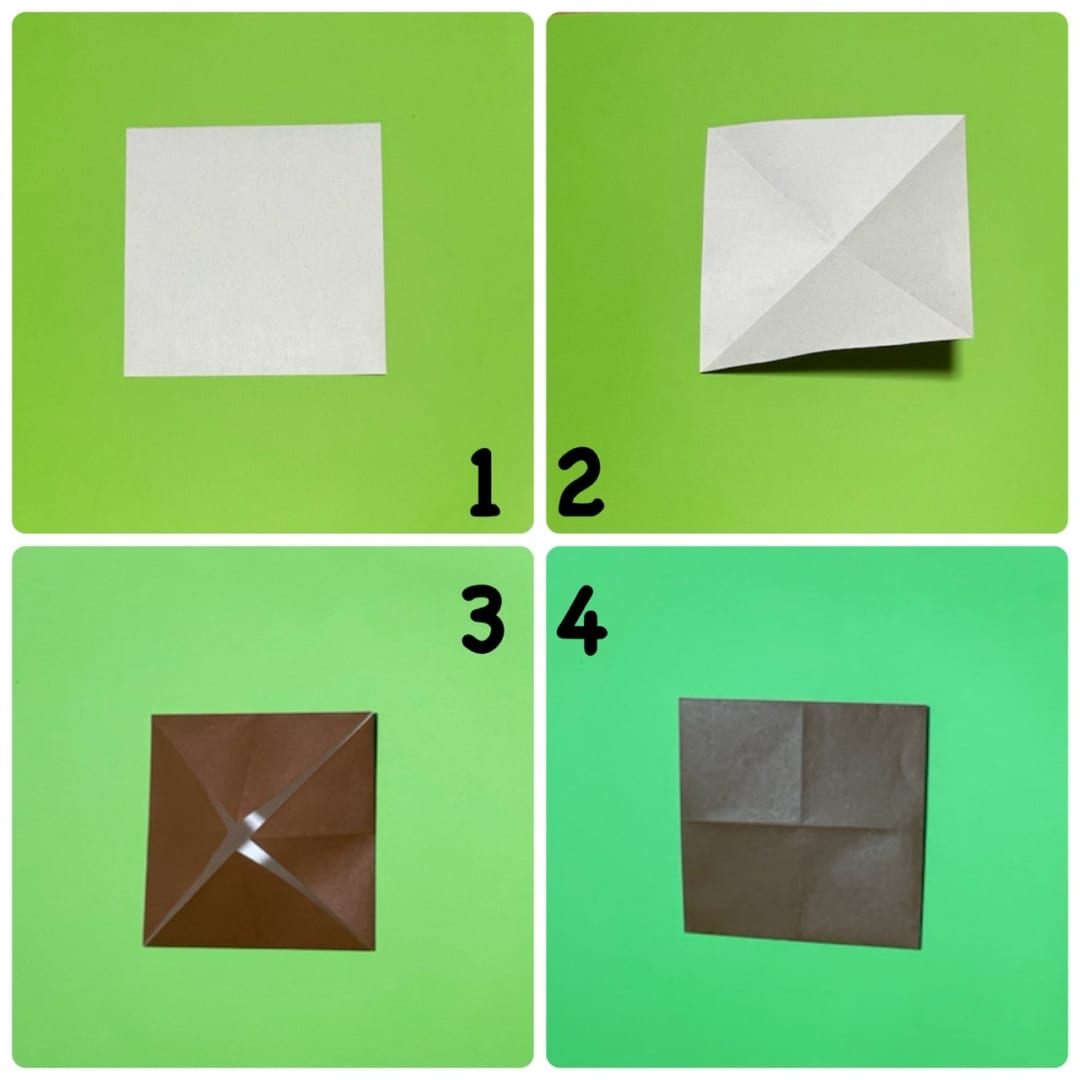 How to fold たぬき, step 1