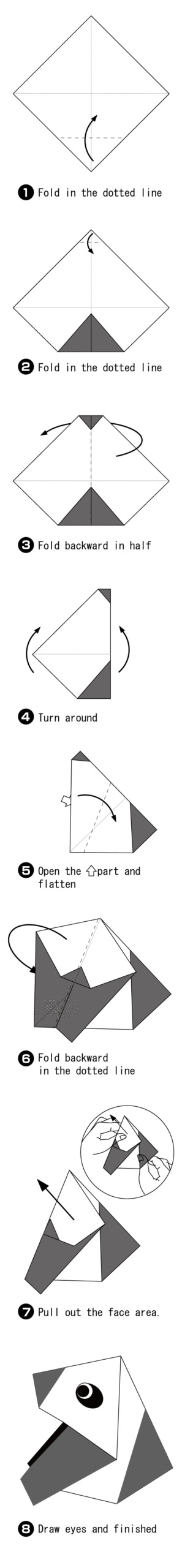 How to fold Easy Panda, step 1