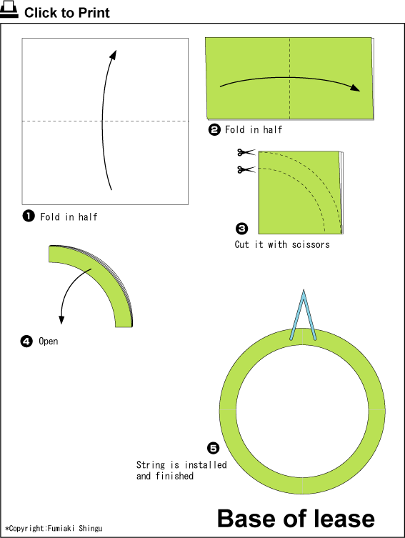 English folding instructions for Christmas Wreath Base
