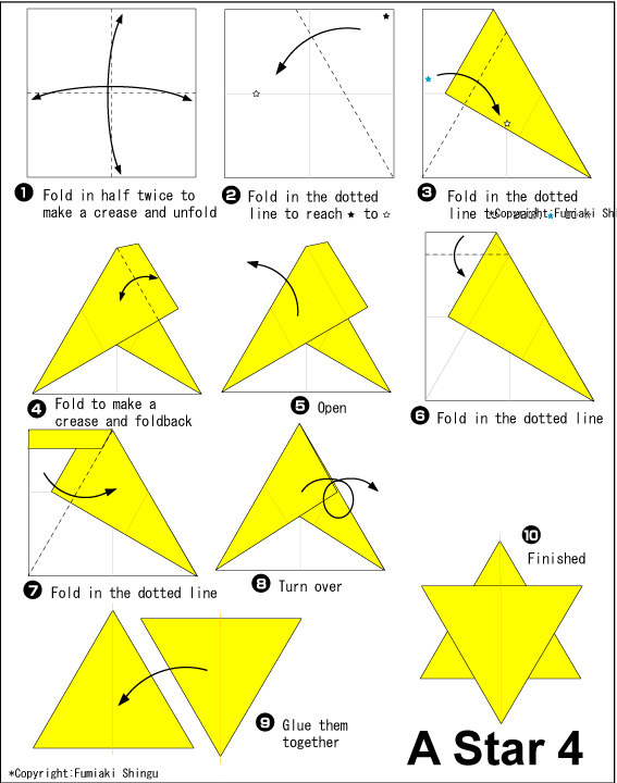 English folding instructions for Two-Sheet Star